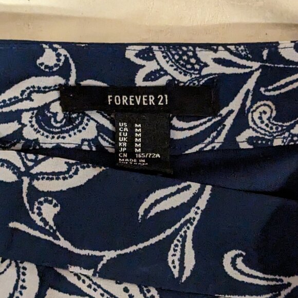 Forever 21 Skirt | Floral Print Blue High Low Skirt - Picture 3 of 3